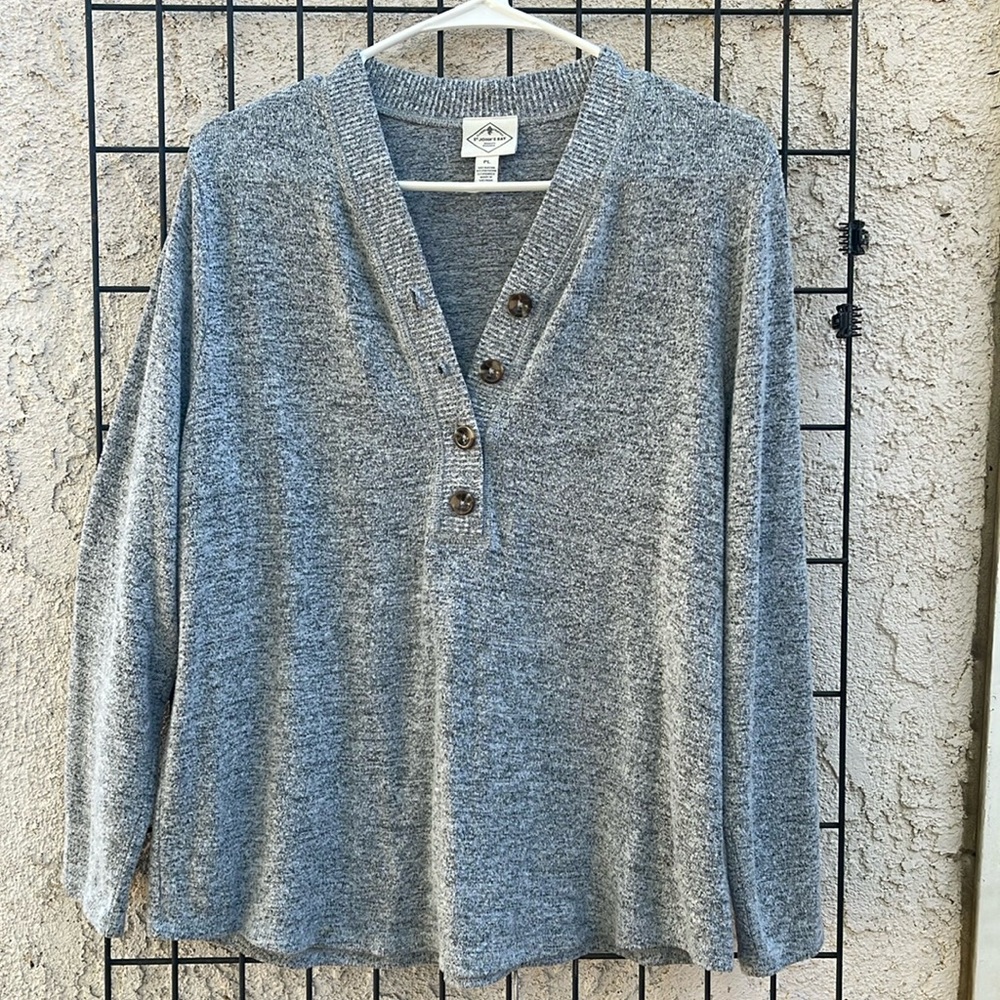 St. John’s Bay women’s pull over button sweater size PL